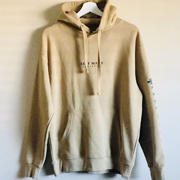 Self Made Athletics Men’s Trident Hoodie Tan‎ & Black Size Medium - Picture 5 of 13